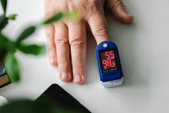 Finger Pulse Oximeter Used To Measure Heart Rate And Blood Oxygen Levels