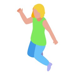 Hyperactivity kid jump icon. Isometric of Hyperactivity kid jump vector icon for web design isolated on white background
