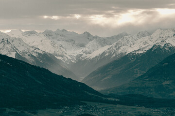 Zonsondergang in het Stubaital