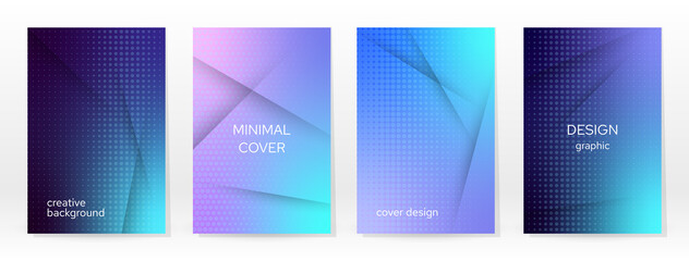 Minimal Poster. Pastel Soft. Blue Gradient Set.