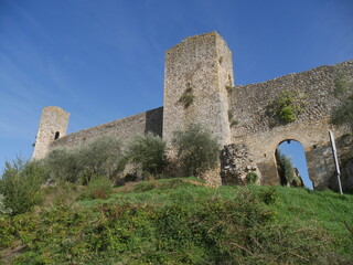 Porta di Ponente, another entrance to the Monteriggioni Castle, built at the base of a tower of the...