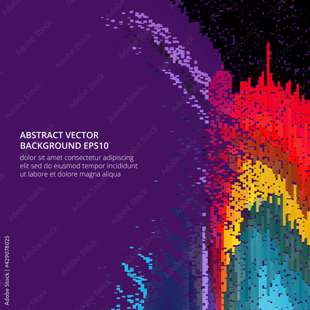 Poster dark background with bright waves and splashes.