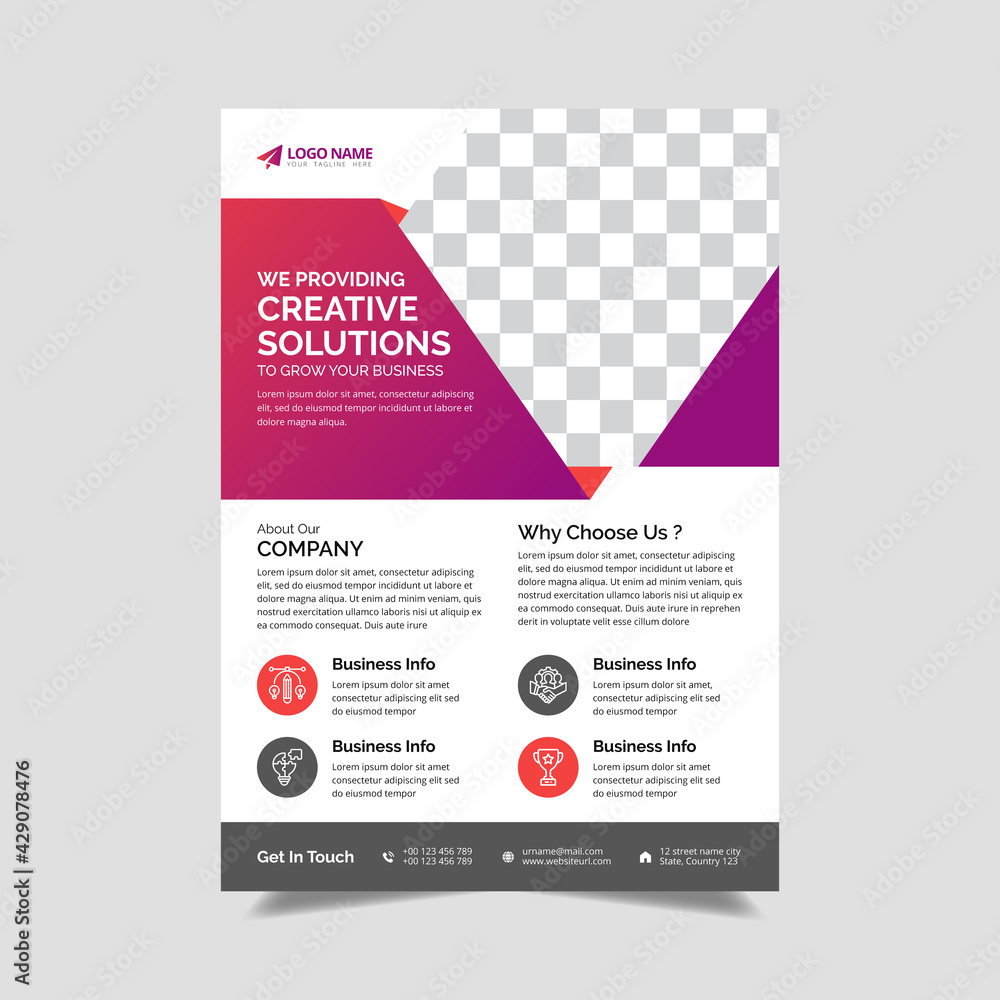 Wall mural Corporate flyer design, creative flyer, modern and professional flyer design