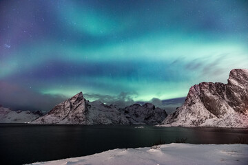 Fototapeta na wymiar Polarlichter am Himmel von Norwegen