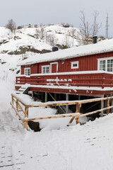 Naklejka premium Der Ort Nusfjord auf den Lofoten, Norwegen