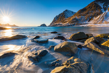Haukland Strand auf den Lofoten, Norwegen
