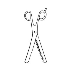 Doodle hairdresser scissor icon in vector. Hand drawn hairdresser scissor icon in vector. Scissor doodle illustration in vector.
