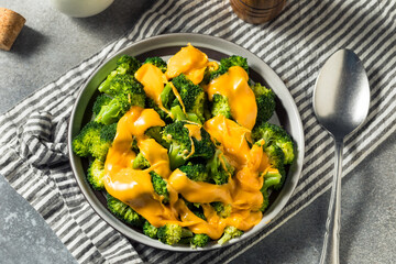 Homemade Cheesy Steamed Broccoli