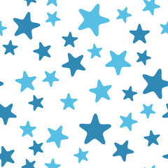 Obraz premium simple seamless pattern blue stars on white background
