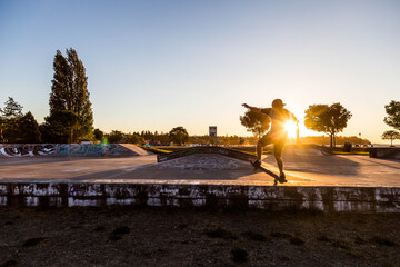 Skateboard at sunset