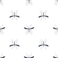 Mosquitoes seamless pattern white background. Bloodsucker symbol. Zika virus malaria alert vector illustration.