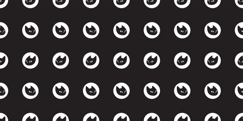 cat seamless pattern kitten head polka dot calico breed vector pet scarf isolated cartoon animal tile wallpaper repeat background illustration black doodle design