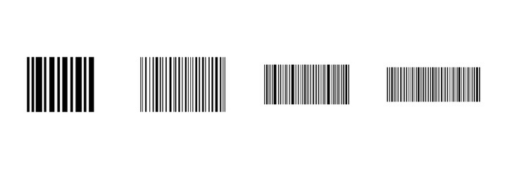 Barcode icon set. QR code collection. Vector illustration isolated on white background.