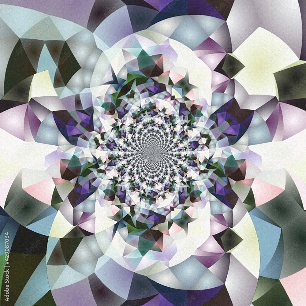 Poster abstract fractal of colorful polygons