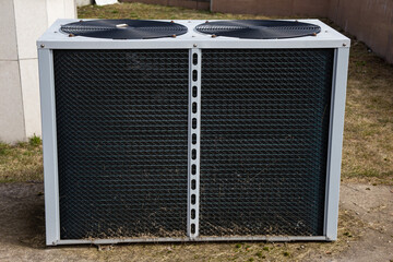 Air conditioning systems on the roof of an office building
