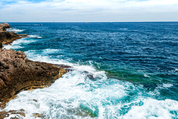 sea and rocks in mediterranean coast