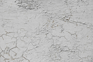Shabby old paint background. Vintage ancient background. Gray tint of textured old wall. Cracked paint