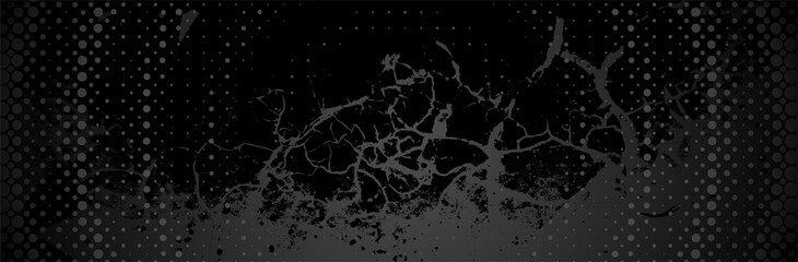 Black Grunge Background. Dot pattern. Dirty metal surface. Dark texture. Vector illustration