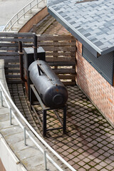 Metal brazier on the balcony
