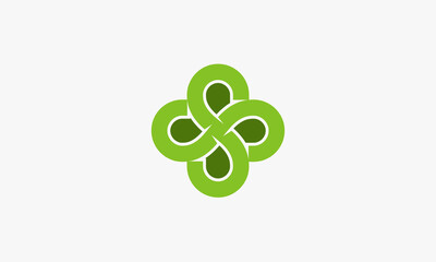 SS logo green color. isolated on white background.