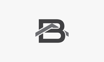 letter B with roof logo concept isolated on white background.