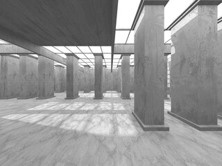 Abstract architecture interior background. Empty concrete room