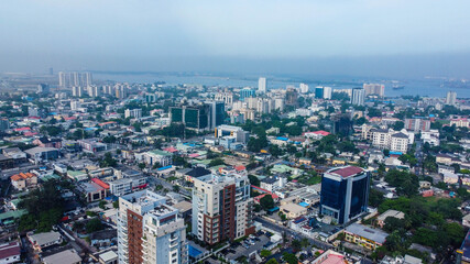 Fototapeta na wymiar aerial view of Lagos City metropolis