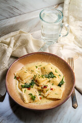 Tuscan Creamy Cheese Ravioli