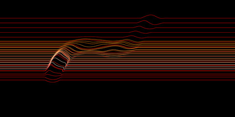 Abstract lines pattern with some non uniform disruption. Vector Illustration