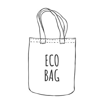 Vector illustration of a doodle ecobag