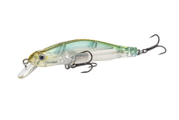 Wobbler with hooks for fishing as bait for fish, which is used for spinning. Fishing tackle for a...