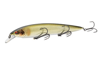 Wobbler with hooks for fishing as bait for fish, which is used for spinning. Fishing tackle for a fisherman.