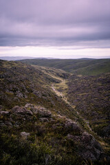 landscape of Copina cordoba argentina in mountain in autumn with cloudy sky