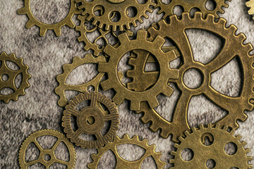 Steampunk style image with cogs and gears