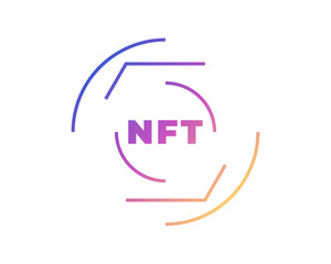 NFT Non-Fungible Token, NFT Text, NFT Logo, Non-Fungible Token Vector Poster, New Digital Currency, Digital Art Transaction, Illustration Background