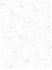 Coloring page for adults and children. Antistress and relax
