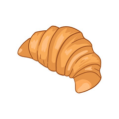 French croissant without filling. Simple cartoon style. vector illustration