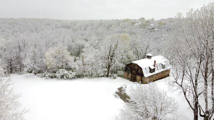 Barn In snow