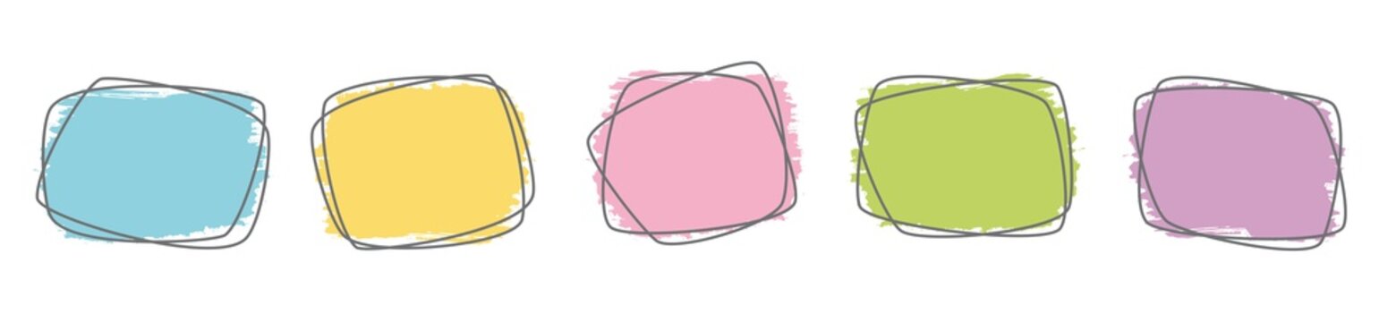 Sprechblasen pastell rosa gr&uuml;n blau