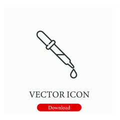Dropper vector icon.  Editable stroke. Linear style sign for use on web design and mobile apps, logo. Symbol illustration. Pixel vector graphics - Vector