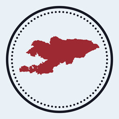 Kyrgyzstan round stamp. Round logo with country map and title. Stylish minimal Kyrgyzstan badge with map. Vector illustration.
