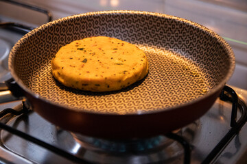 Vegan food. Hamburger made from chickpeas