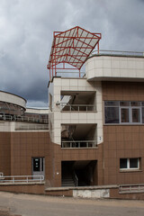 A canopy on the roof of an office building in the center