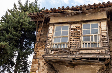 Abandoned and ruined house in ghetto.