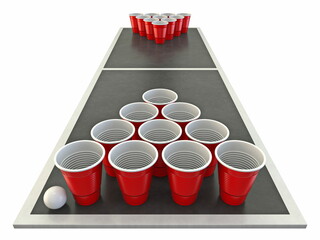 Beer pong table Front view 3D