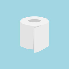 Toilet paper isolated on blue background. Vector illustration