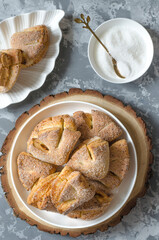 Cookies with cottage cheese and sugar for breakfast