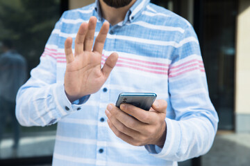 young man talking video call