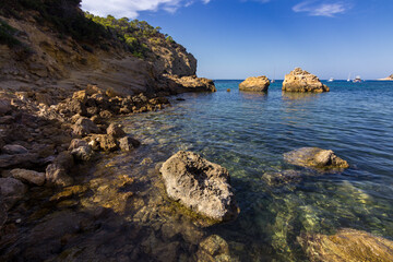 Fototapeta na wymiar Xarraca beach in Ibiza (Spain)