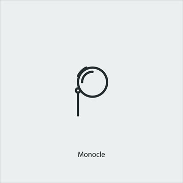 monocle icon vector icon.Editable stroke.linear style sign for use web design and mobile apps,logo.Symbol illustration.Pixel vector graphics - Vector
